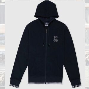 Psycho Bunny Outline Navy Zip Up in Large